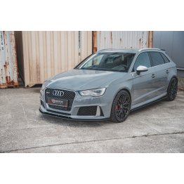 Накладка сплиттер на передний бампер на Audi RS3 8V Sportback